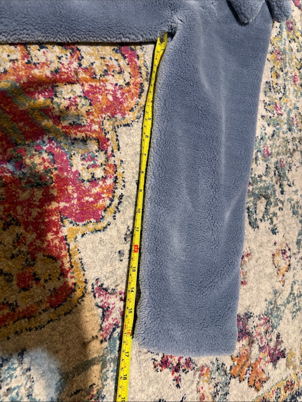 Crescent Women's Blue Teddy Coat - Picture 3 of 6